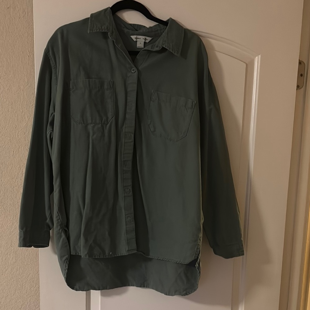 Green Button-Up Shirt